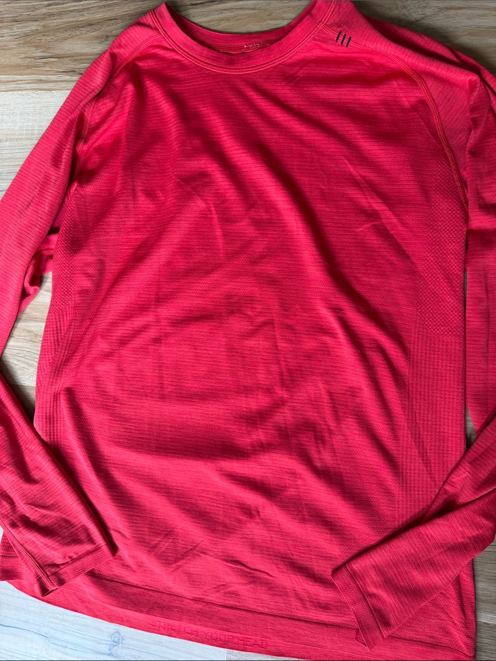 Lululemon Men's Red Long-Sleeve Performance shirt